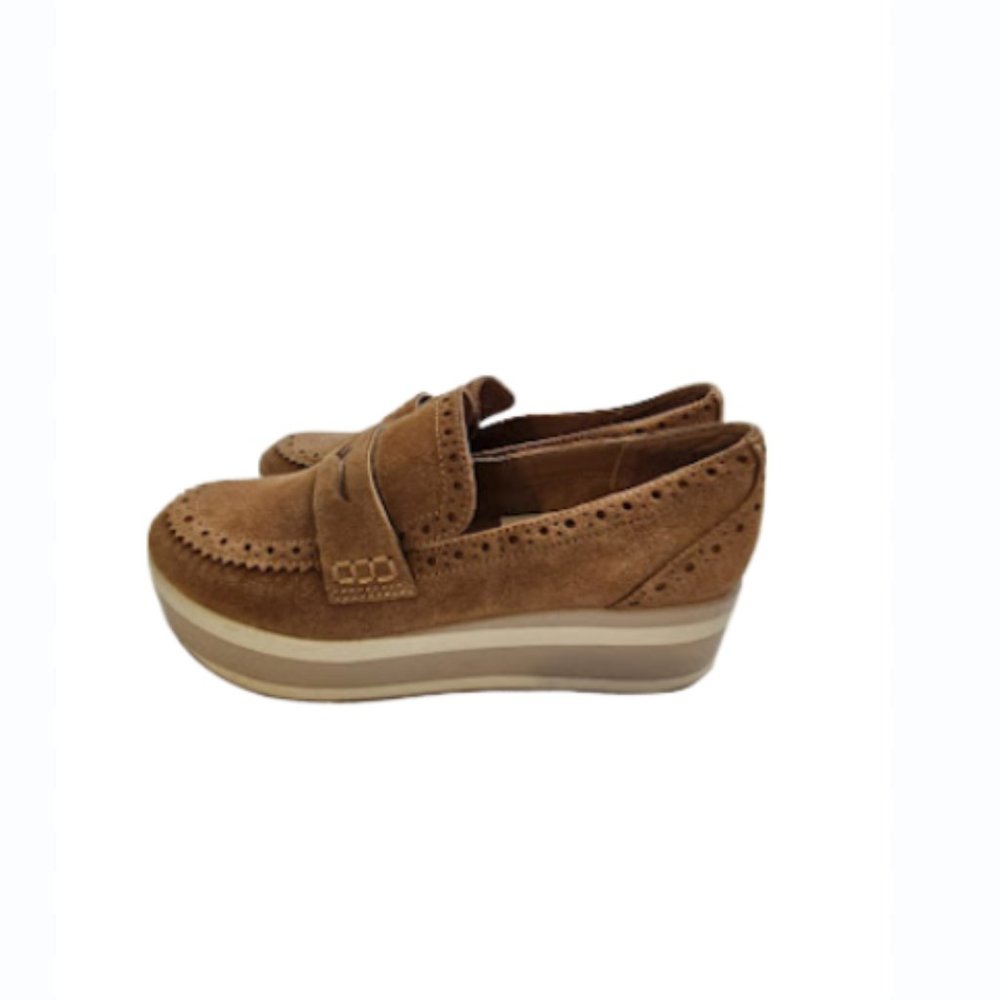 Dolce Vita Suede Platform Loafers - Brown, Size 9M